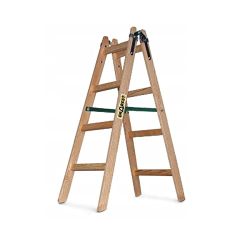 Leiter aus Holz Doppelstufenleiter Stehleiter Sprossenstehleiter Holzleiter Malerleiter 4 Sprossen Leiter aus Holz Doppelstufenleiter Stehleiter Sprossenstehleiter Holzleiter Malerleiter 4 Sprossen von QLS