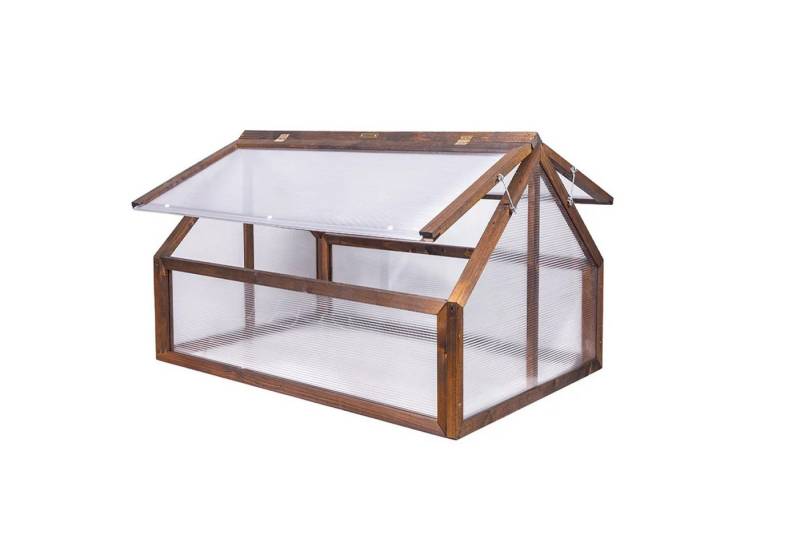 QLS Gewächshaus Mini Timber für Balkon 120x80 cm, aus Holz Frühbeet Balkon für Kräuter Tomaten von QLS