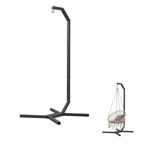 QLS Hängesessel Gestell aus Stahl mit Haken 203 cm Stabil bis 100 kg Outdoor Schwarz von QLS
