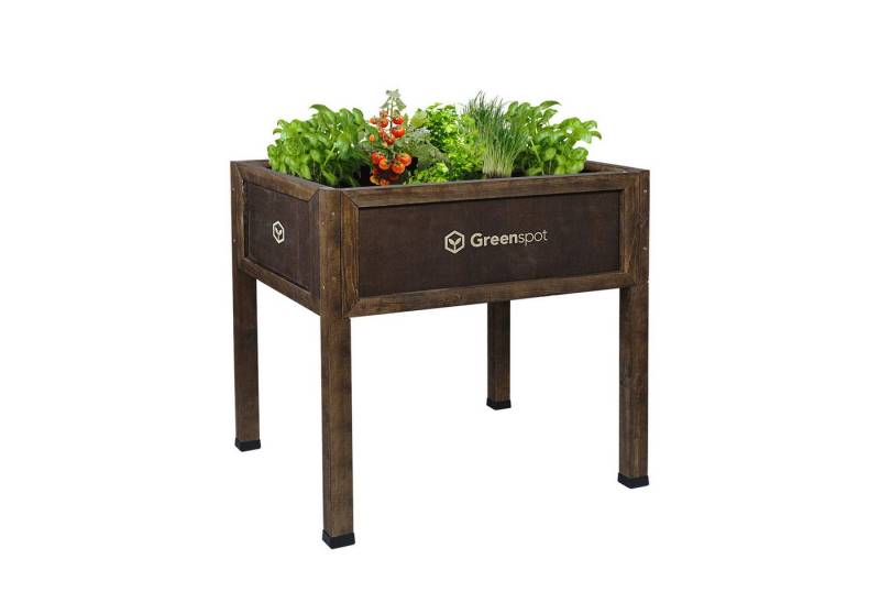 QLS Hochbeet Mini Vintage für Balkon 80x45 cm, aus Holz Kräuterbeet wetterfest mit Vlies von QLS