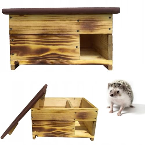 QLS Igelfutterhaus Kiefernholz Abnehmbarer Dach 35x45x27 cm mit Boden Wetterfest Geflammt QLS Igelfutterhaus Kiefernholz Abnehmbarer Dach 35x45x27 cm mit Boden Wetterfest Geflammt von QLS