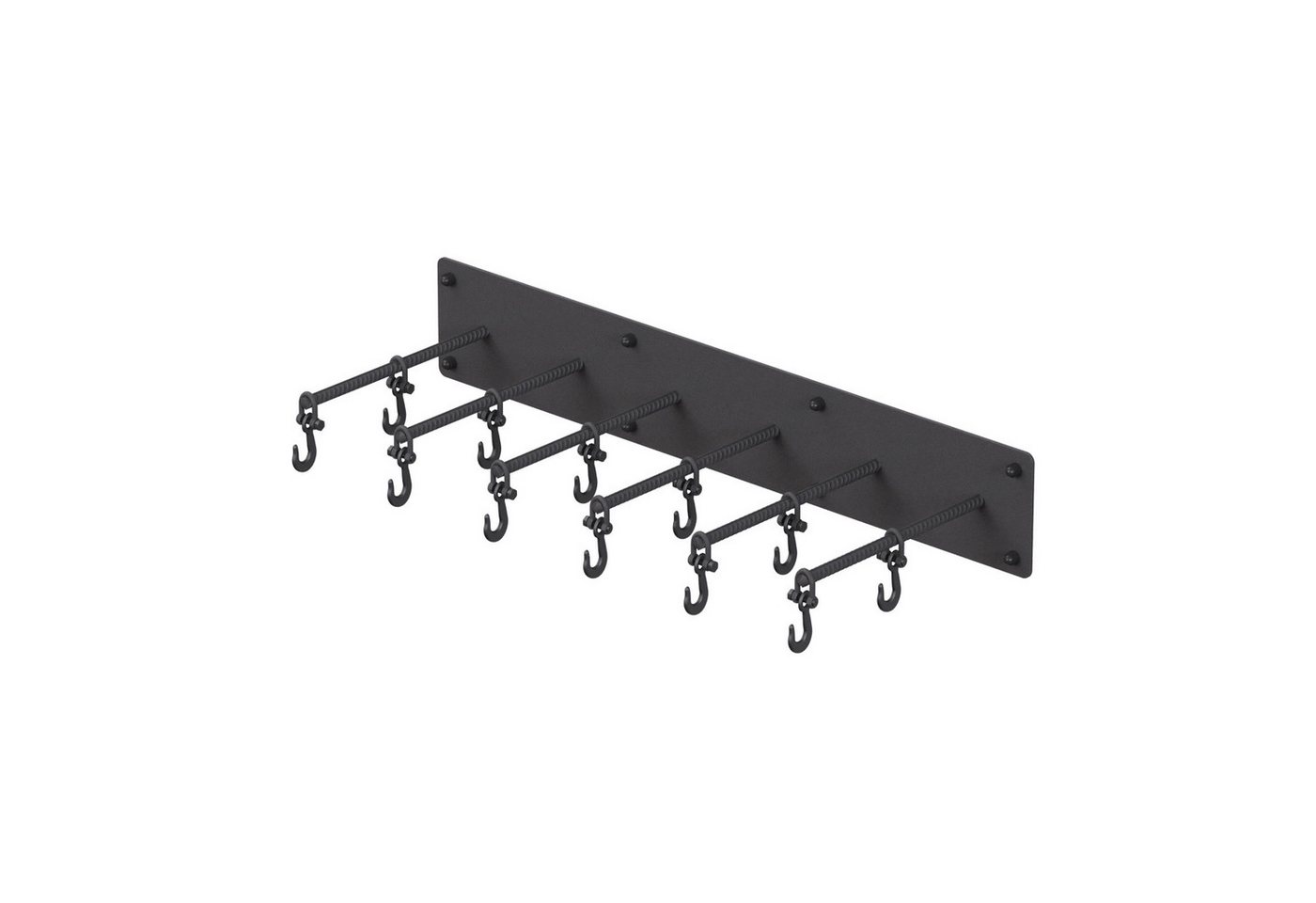 QLS Kleiderhaken Sechsfach Lang, Flur, Loft, Schlafzimmer, Badezimmer, Restaurant, Bar, Büro, Garage, Werkstatt, Metall Wandhaken Industial Garderobenhaken Retro 12 Haken 20cm von QLS