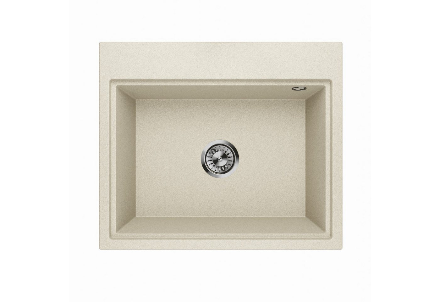 QLS Küchenspüle Comfort 0.0L, Granit-Spülbecken, 58x49,5cm Granitspüle Spülbecken Waschbecken tiefe Kammer von QLS
