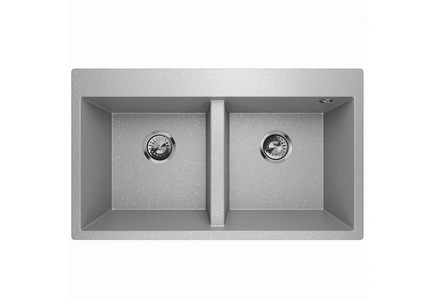 QLS Küchenspüle Elle 2.0, Granit-Spülbecken, Doppelbecken Küchenspüle Einbauspüle 81x47,5cm von QLS
