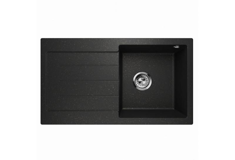 QLS Küchenspüle Master 1.0 Links, Granit-Spülbecken, Einbauspüle Einzelbecken mit Abtropffläche 77x44cm mit Siphon QLS Küchenspüle Master 1.0 Links, Granit-Spülbecken, Einbauspüle Einzelbecken mit Abtropffläche 77x44cm mit Siphon von QLS