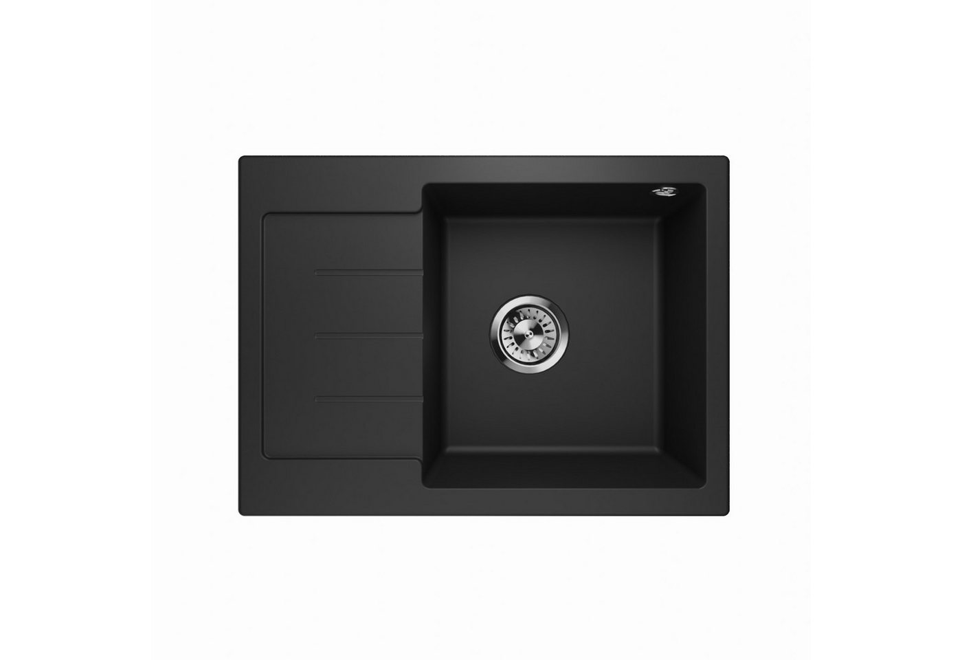 QLS Küchenspüle Master 1.0S Links, Granit-Spülbecken, Küchenspüle Einbauspüle Einzelbecken Abtropffläche 60x44cm mit Siphon QLS Küchenspüle Master 1.0S Links, Granit-Spülbecken, Küchenspüle Einbauspüle Einzelbecken Abtropffläche 60x44cm mit Siphon von QLS