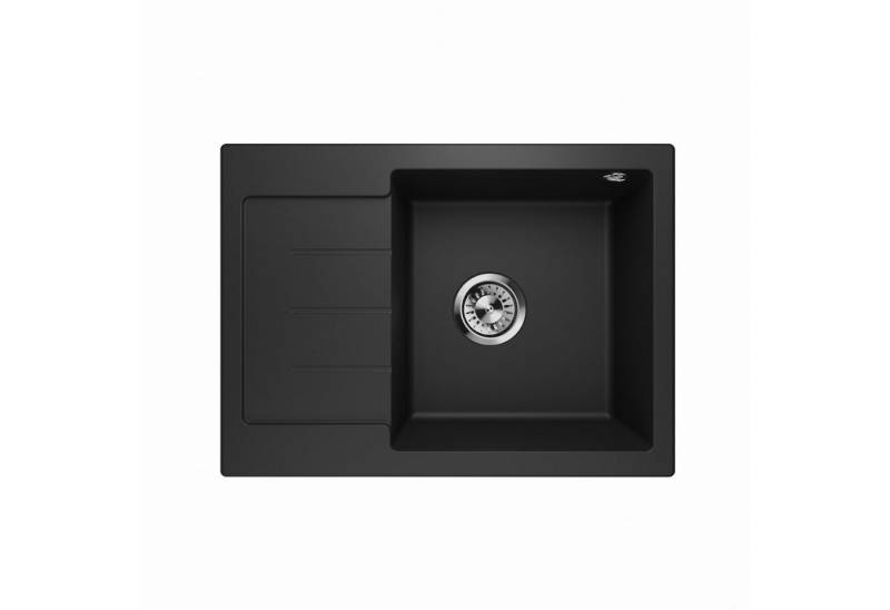 QLS Küchenspüle Master 1.0S Links, Granit-Spülbecken, Küchenspüle Einbauspüle Einzelbecken Abtropffläche 60x44cm mit Siphon QLS Küchenspüle Master 1.0S Links, Granit-Spülbecken, Küchenspüle Einbauspüle Einzelbecken Abtropffläche 60x44cm mit Siphon von QLS