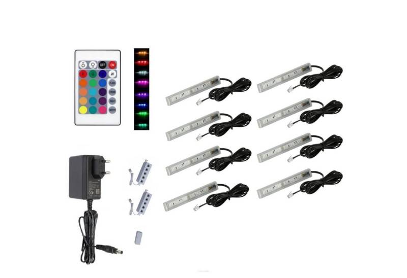 QLS LED Unterbauleuchte RGB 12V 2-8 Stück Schwarz, LED fest integriert, Glasbodenbeleuchtung Lichtleiste Fernbedienung 16 Farben Dimmbar QLS LED Unterbauleuchte RGB 12V 2-8 Stück Schwarz, LED fest integriert, Glasbodenbeleuchtung Lichtleiste Fernbedienung 16 Farben Dimmbar von QLS