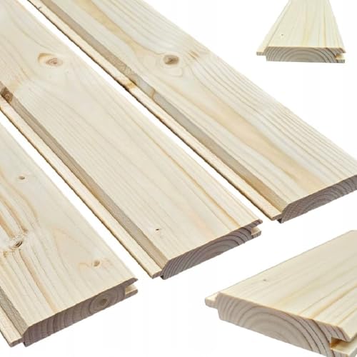 QLS Profilbretter 120 cm Nut und Feder Profilholz Kiefer Gehobelt Getrocknet Naturbelassen - 1 Stück von QLS