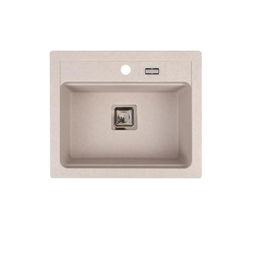 QLS YORK – Granitspüle 59x50 cm, 1-Becken, Einbauspüle, Beige, inkl. Siphon, Schablone – kratz- & hitzebeständig – für 60 cm Unterschränke – transportsicher verpackt QLS YORK – Granitspüle 59x50 cm, 1-Becken, Einbauspüle, Beige, inkl. Siphon, Schablone – kratz- & hitzebeständig – für 60 cm Unterschränke – transportsicher verpackt von QLS