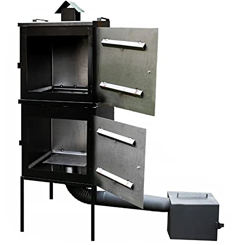 Räucherkammer Stahl Räucherofen Räucherschrank Zwei Kammer Garten 50x50x120 cm von QLS