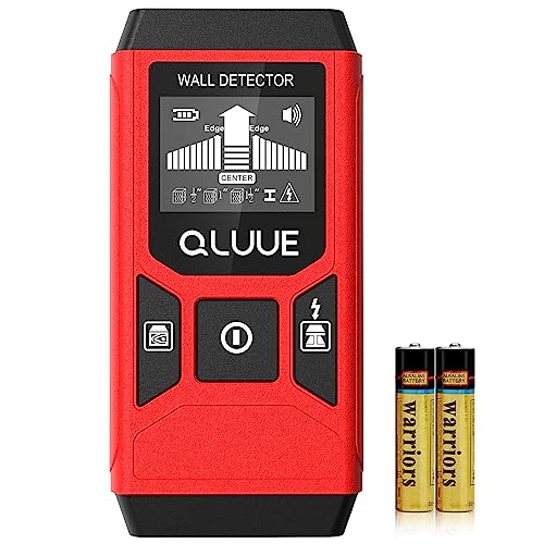 QLUUE Leitungssucher Ortungsgerät 5 in 1 Multifunktionaler Bolzendetektor mit LCD-Display und akustischem Alarm zum Auffinden von Stromleitungen, Holzbalken, Metallrohren usw von QLUUE
