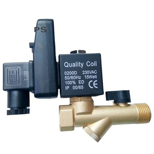 1/2"Timer Auto-Wasserventil Elektronisches Ablassmagnetventil for Luftkompressor-Kondensat-Ablassventil(24VDC_OPT-A) von QLYMDDSA
