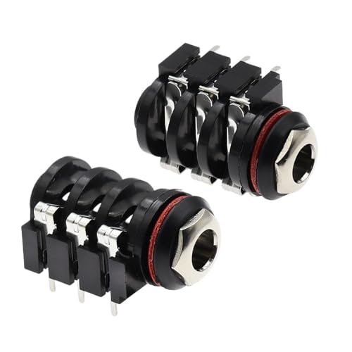 100 STÜCKE 1/4 "6,35mm Stereo Audio Jack Stecker 6,5mm Solder Rechtwinklig Spitze Ring Hülse von QLYMDDSA
