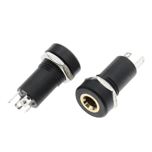 100 STÜCKE 3,5mm Audiobuchse 4-polig Schwarz Plattenmontage Vergoldet Mit Muttern Kopfhörerbuchse PJ-392A 3,5mm Kopfhörerbuchse von QLYMDDSA