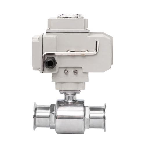 38 mm Sanitär-Kugelhahn aus Edelstahl mit Schnellanschluss, 220 V, 110 V, 12 V, 24 V, Klemmtyp, Schnellanschluss, Durchgangskugelhähne(220VAC) von QLYMDDSA