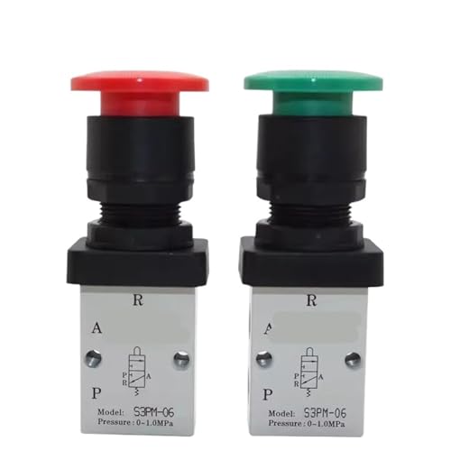 QLYMDDSA 1 stücke Mechanische Ventil S3PM-06 Kopf Taste Typ Manuelle Ventil S3PM-06B(S3PM-08B) von QLYMDDSA