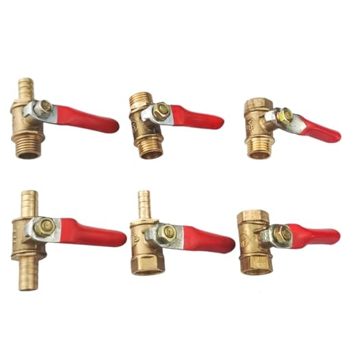 QLYMDDSA 10 stücke Messing Kugelhahn Wasser Öl Luft Gas Kraftstoffleitung Absperrrohr Armaturen Pneumatische Stecker Controller Griff 6-12MM Schlauch Barb Inline(3/8",C_10MM Barb) von QLYMDDSA