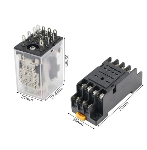 1 STÜCKE MY4NJ HH54PL kleines elektromagnetisches Allzweck-14-poliges Relais 12 V 24 V 36 V 48 V 110 V 220 V 380 V Spule 4NO 4NC(AC,12V) von QLYUEUI