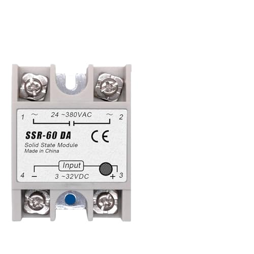 1 STÜCKE SSR 10 25 40 60 80 100 120DA DD-Steuerung AC/DC-Steuerung SSR weiße oder blaue Schale einphasiges Halbleiterrelais(60DA) von QLYUEUI