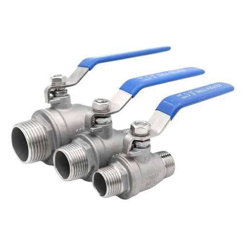 1 Stück 1/4"-2" 304 Edelstahl Zweiteiliger Kugelhahn BSPT Außengewinde, Vollanschluss for Wasser-/Gasschalteranschluss(2") von QLYUEUI