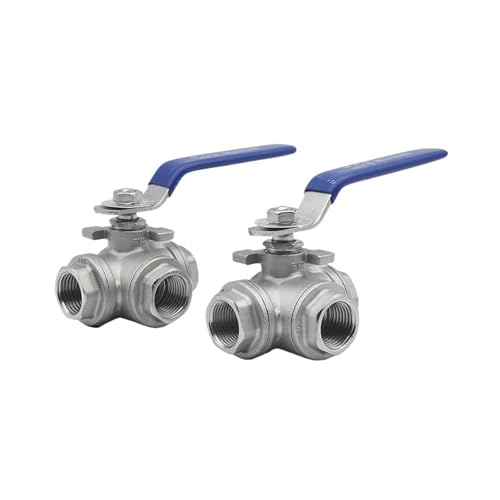 1 Stück 1/4 Zoll SS304 316 Edelstahl BSPT Innengewinde Kugelhahn T/L Typ 3-Wege-Kugelhahn Vollanschluss Wasser Luft Gas DN15 Ventilschalter(1-1/2",L TYPE_SUS304) von QLYUEUI