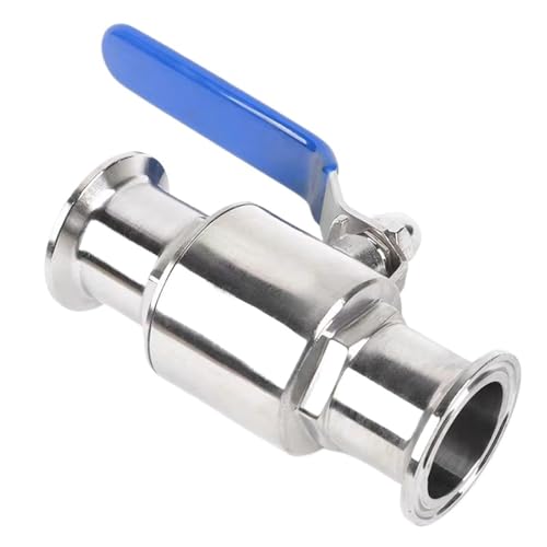 1 Stück Sanitär-Kugelhahn aus Edelstahl 304 mit Schnellladefunktion, Klemmtyp, Durchgangsventil in Lebensmittelqualität(51mm x Ferrule64) von QLYUEUI