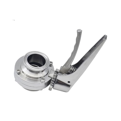 1 stück 1,5 "Ferrule O/D 50,5mm 64mm SS304 Edelstahl Squeeze Trigger Flow Control Tri Clamp Schmetterling ventil(WHITE,SS304_19MM FERRULE 50.5) von QLYUEUI