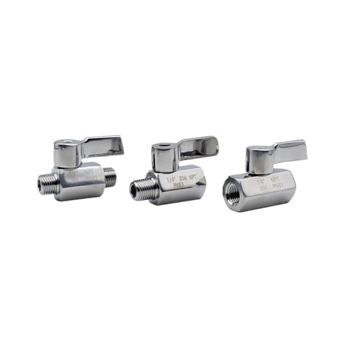 1 stück 1/8 1/4 3/8 1/2 3/4 SUS304 BSPT NPT Gewinde Edelstahl Griff Mini Kugelhahn Sanitär Selbst gemacht Wasser Öl Säure(1/8",BSPT_MALE TO FEMALE) von QLYUEUI