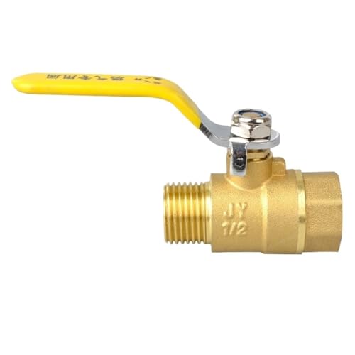 1 stück Messing Kleine Kugelhahn 1/2'' Innen-/Außengewinde Messing Ventilverbinder Joint Kupferrohrverschraubung Koppler Adapter(1I2 Female and Male) von QLYUEUI