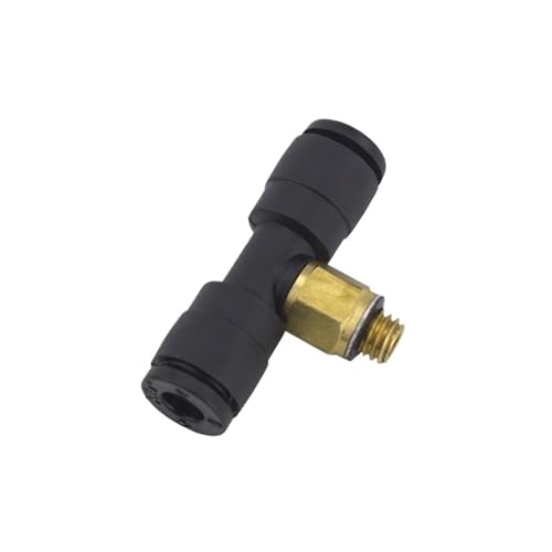 1 stück PB-C Mini Armaturen Kunststoff Männlichen Zweig T-stück M3 M5 1/8 Pneumatische Push-In-Anschluss(PB 03 01C 3mm R1-8,2PCS) von QLYUEUI