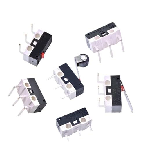10 PCS Kleiner Grenzmikroschalter Autoschalter mit Scrollrad-Mikroschalter Gebogener Fußbogengriff Mikroschalter Mausschalter(Ivory) von QLYUEUI