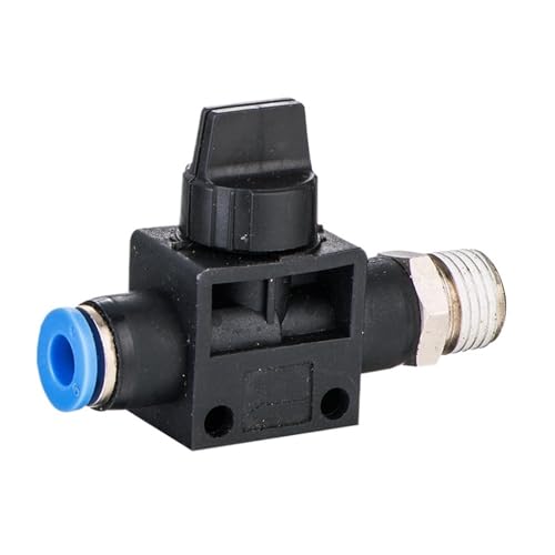 10 Teile/los HVFS 1/8 1/4 3/8 1/2 Pneumatische Flow Control Ventil Hand Schlauch Zu Gewinde Anschluss Push In Fitting 2Way / 3 weg(HVFS08-01 8mm R1-8) von QLYUEUI