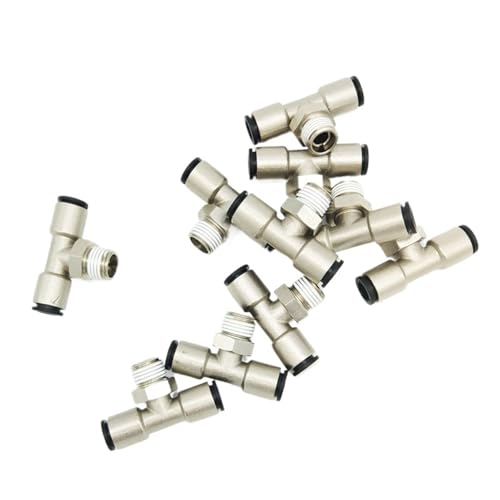 10 Teile/los PBP M5 1/8 1/4 3/8 1/2 Männlichen Zweig T Messing Fitting Mit Kunststoff Hülse Air Fitting Pneumatische(PBP6-02 6mm R1-4) von QLYUEUI