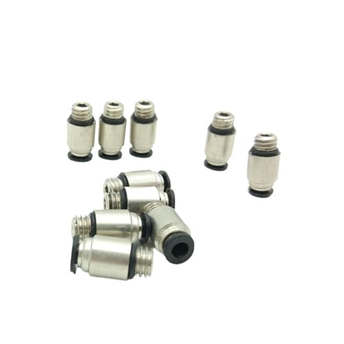 10 Teile/los POC M5 1/8 1/4 3/8 1/2 Pneumatische Push In Fitting Kunststoff Rohr Pneumatische Teile Runde Männlichen Gerade(POC6 02 6mm 1-4,R Thread) von QLYUEUI