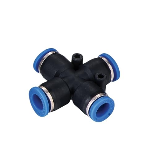 10 Teile/los PZ Gleich 4 Weg Rohr Kreuz Union Verteiler Stecker Kunststoff Pneumatische Rohr Fitting Push In Koppler(PZ4 4mm) von QLYUEUI