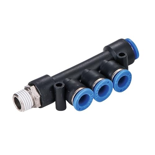 10 teile/los Fünf Weg Ein Gewinde Pneumatische Fitting M5 1/8 1/4 3/8 1/2 R Gewinde Schlauch Kunststoff Messing Fitting(PKD 06 M5 6mm M5,G Thread) von QLYUEUI