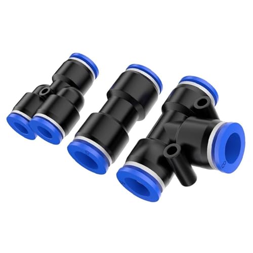 100 stücke PE PU PG PY PW Luft Anschlüsse 4 6 8 10 12mm Pneumatische Fitting Quick Connect T 3Way kunststoff Rohr Schlauch Anschluss(10mm(100pcs),PY) von QLYUEUI
