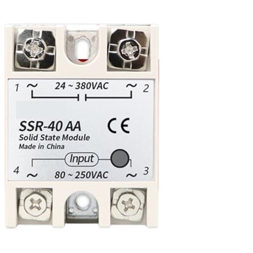10A 25A 40A 60A AC-AC Einphasiges Halbleiterrelais AC SSR SSR-10AA SSR-25AA SSR-40AA SSR-60AA 80-250VAC 220V BIS 24-380V AC(SSR-40AA) von QLYUEUI