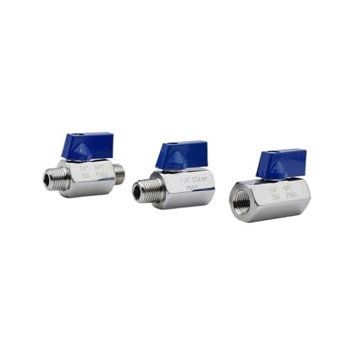1PC SS304 Mini-Kugelhahn 1/8 1/4 3/8 1/2 3/4 BSPT NPT Männlich Weiblich Gewinde Sanitär Edelstahl Wasser Öl(3/8",BSPT_MALE TO FEMALE) von QLYUEUI