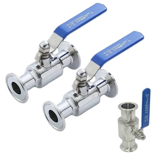 1pc 19mm 3/4 "1" 1-1/2 "2" 304 Edelstahl Sanitär Ball Ventil Tri clamp 50,5mm/64mm Zwinge Typ(38mm x Ferrule 50.5) von QLYUEUI
