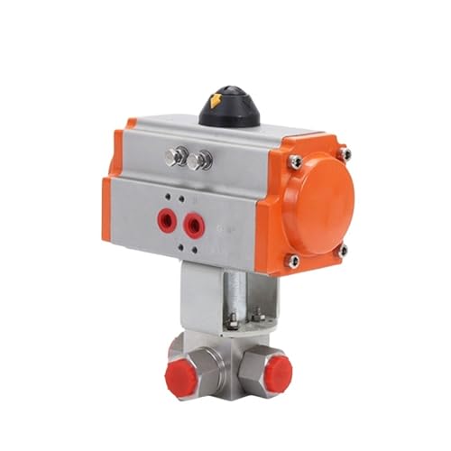 1pc Pneumatische Drei-Wege-Kugelhahn 304 Edelstahl Innengewinde T/L-Typ 320bar Industriequalität 3-Wege-Ventil(2",T Type) von QLYUEUI
