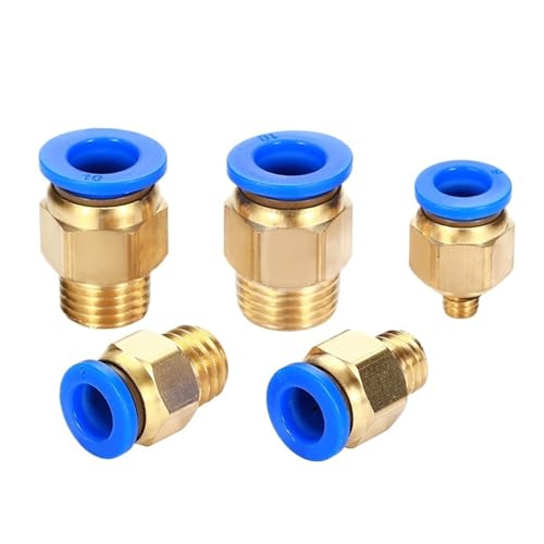 1pc Pneumatische Schlauch Fitting PC Gewinde M6 * 1 M8 * 1 M8 * 1,25 M10 * 1 M10 * 1,5 M12 M14 M16 M20 Rohr Anschluss Schlauch Armaturen(M10x1.5,PC4) von QLYUEUI