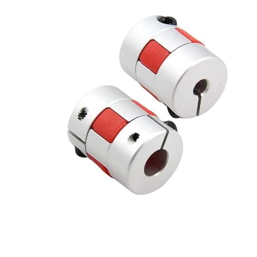2 STÜCKE D25L30 Aluminium Plum Flexible Wellenkupplung Motoranschluss Flexibler Koppler for 3D-Drucker Servo-Schrittmotor(4x7) von QLYUEUI