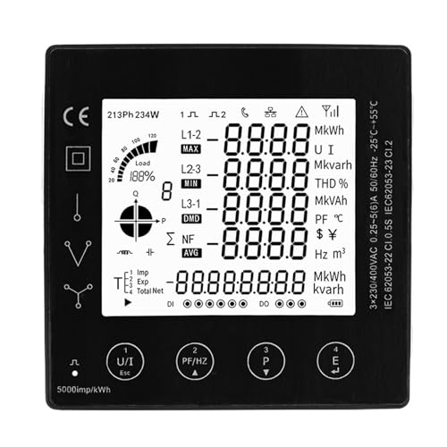 3-Phasen-Energie-Verbrauchs-Messgerät Smart kwh Electric Power Meter 96 * 96mm mit CT 50/100/150/200A Panel Meter AVW RS485 Modbus(Only meter PAC5000) von QLYUEUI