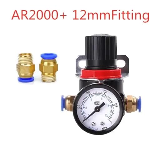 AR2000 02 G1/4 ''Regulator Tekanan Udara Mini Ar2000-02 Regulator Kompressor Kontrol Relief Fitting Pengukur(Ar2000 12mm) von QLYUEUI