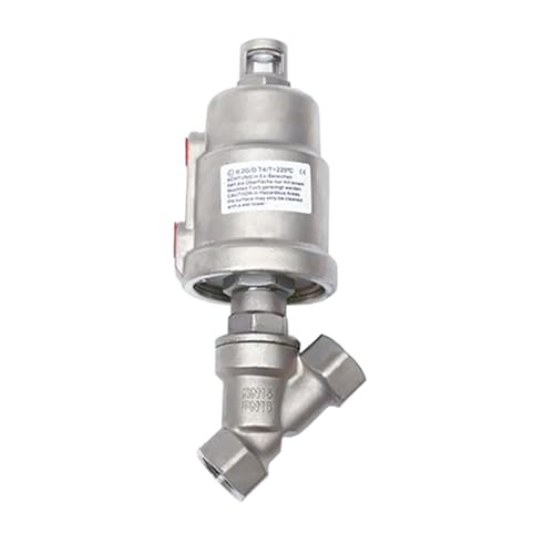 DN15 DN20 Pneumatische Ventil 16bar Normal Geschlossen Pneumatische Antrieb Winkel Ventile for Dampf Gas Öl(DN20,NORMALLY CLOSED_DOUBLE ACTING) von QLYUEUI