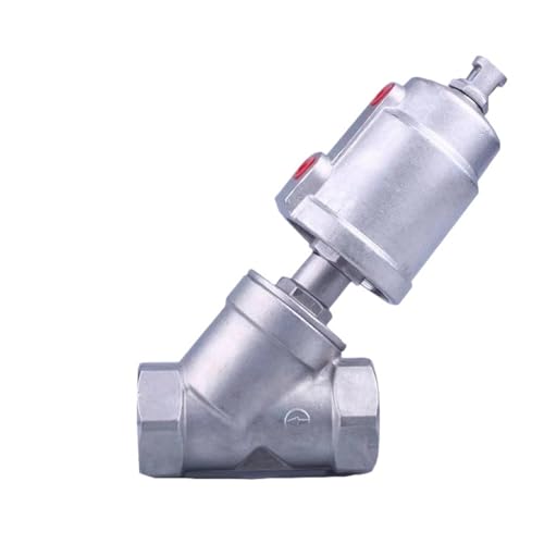 DN20 Edelstahl Pneumatische Antrieb Winkel Ventil Pneumatische Ventil 16bar for Dampf Gas Öl Normal Geschlossen(Normally Closed,Single Acting) von QLYUEUI