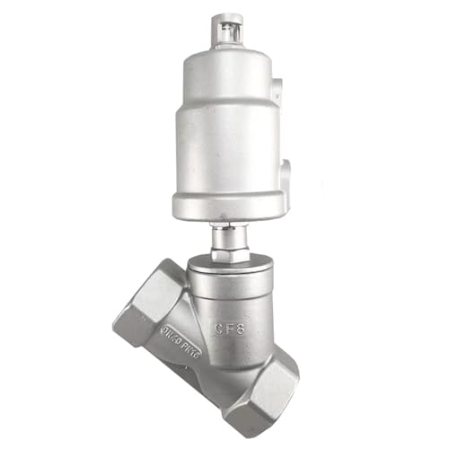 DN40 Edelstahl Pneumatische Antrieb Winkel Ventil Pneumatische Ventil 16bar for Dampf Gas Öl Normal Geschlossen(Normally Open,Single Acting) von QLYUEUI