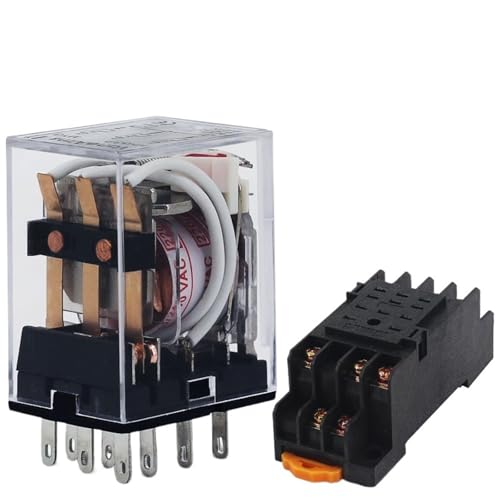 Elektromagnetische Spule Allgemeine Power Relais MY3NJ DPDT 11Pins HH53P DC12V 24V AC220V Miniatur Relais(AC,110V with Base) von QLYUEUI